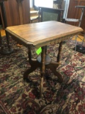 Pine End Table On Casters