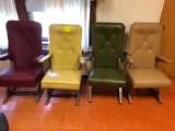 (4) Rok-A-Chair Vinyl Upholstered Spring Chairs