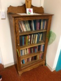 Oak Bookcase w/ Glass Door & (3) Adjustable Shelves