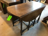 Drop-Leaf Walnut Dining Table w/ Drawer