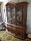 Fruit Wood Veneer China Cabinet w/ Contents