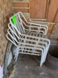 (4) Powder Coated Lawn Chairs