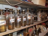 (22) Asst. Under Glass Labeled Pharmacy Bottles