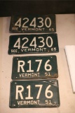 (2) Pairs Of Vermont License Plates