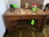 Mission Style 1-drawer Oak Library Table