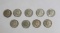 (9) Kennedy Half Dollars, Silver Clad