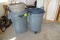 Lot of 5 Trash Cans