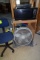 Lot of furniture:  Microwave stand, microwave,  Glass Door Bookcase, floor