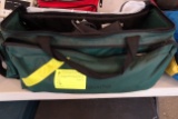 Green First Response Bag w/Stethoscopes, blood pressure monitor/cuff, misce