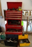 Craftsmen Roll around tool box with contents and (2) portable tool boxes