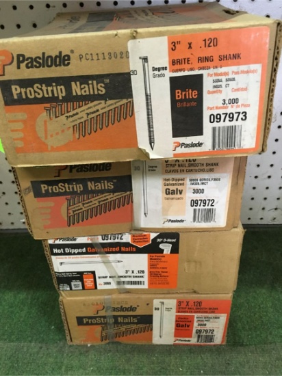 (4) Boxes Paslode 3" ProStrip Nails