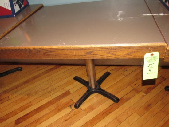 (4) Wood w/ Metal Base Low Tables