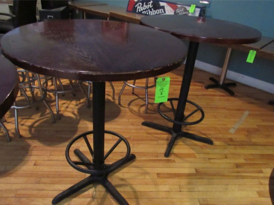 (2) 36"  Round High Top Steel  Base Tables