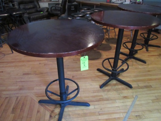 (2) 36"  Round High Top Steel Base Tables