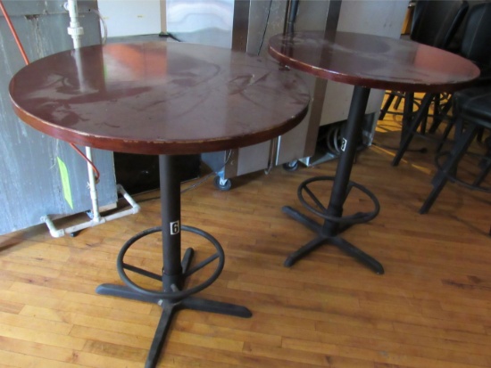 (2) 36"  Round High Top Steel Base Tables