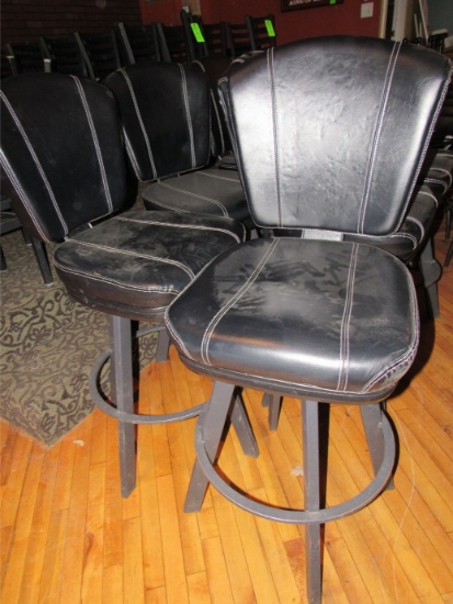 (6) Imitation Leather Swivel Bar Stools