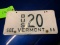 1966 See Vermont Bus 20 License Plate