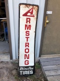 (2) Armstrong Tires Painted Steel Signs