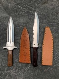 (1) Fixed Blade Knives with leather sheaths