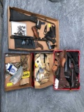 (4) Boxes of Assorted Gun Parts, Cartridges & Holsters