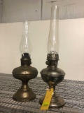 (2) Aladdin Nickel Font Kero Lamps