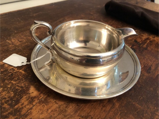 Preisner Sterling Silver Sauce Boat with Under Plate