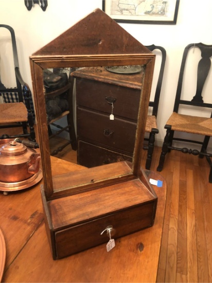 Hanging Mirrored Wall Cupboard with triangular crest