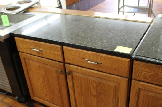 Oak Base Cabinet with 43" X 25" Granite Top