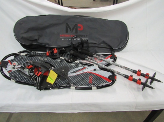 Pair of Yukon 30 Aluminum Frame Snowshoe with Adjustable Trekking Poles and Bag