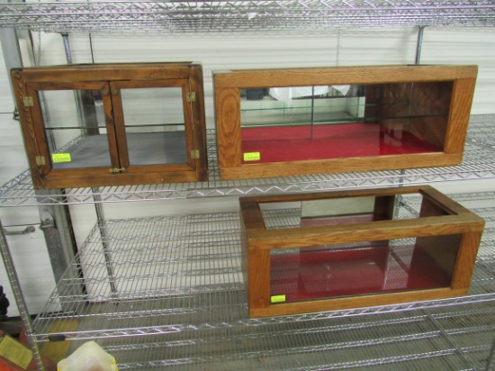 (3) Wood Frame Display Cases