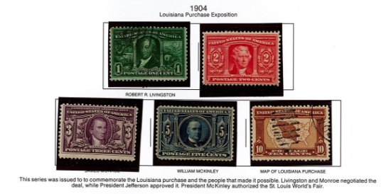 (5) 1904 US Stamps