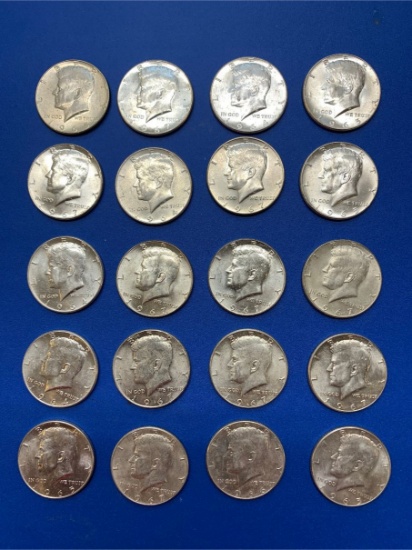 (20) Kennedy Silver Clad Half Dollars