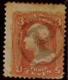 1867 3c Washington Rose