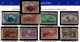 (9) 1893 Columbian Commemorative US Stamps