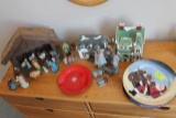 Assorted Christmas Figurines & Plates