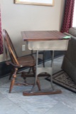 Reproduction Flip-Top School House Desk w/ Chair