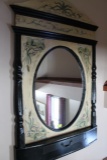 Framed Oval Mirror w/ Drawer