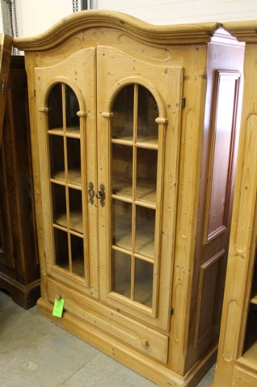 Arched-Top Two-Door Pine Linen Cabinet