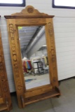 Pine-Framed Mirror w/ Shelf