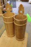 (2) Pine Umbrella Stands