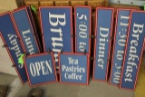 (10) Double-Sided Painted Restaurant Signs
