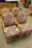 (4) Upholstered Pine Dining Chairs