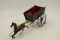 Antique Painted Tin Toy Horse & Cart