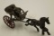 Vintage Painted Cast Iron Toy Horse with Sulky and Driver