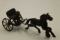 Vintage Painted Cast Iron Toy Horse with Sulky and Driver