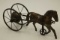 Antique Painted Tin Toy Horse with Bell Cart Pull Toy