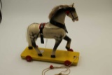 Painted Wood Toy Pull Horse