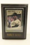 1989 Barry Bonds Baseball Card with Plaque