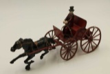 Vintage Tin & Cast Metal Horse-Drawn Buggy