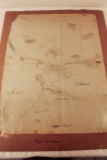 Antique Hand Rendered Map Representing Bucksport and Orland area